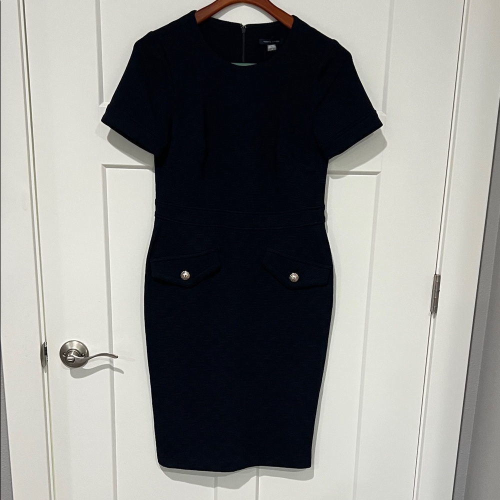 NWT Tommy Hilfiger Navy Elegant Short Sleeve Dress Sz 4